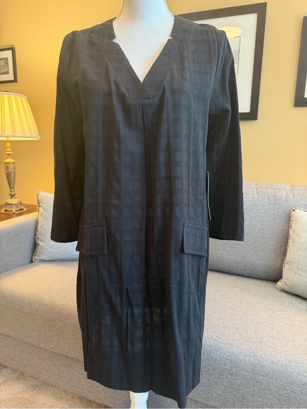 Pomander Place NWT Black V-Neck Long Sleeve Women’s Dress